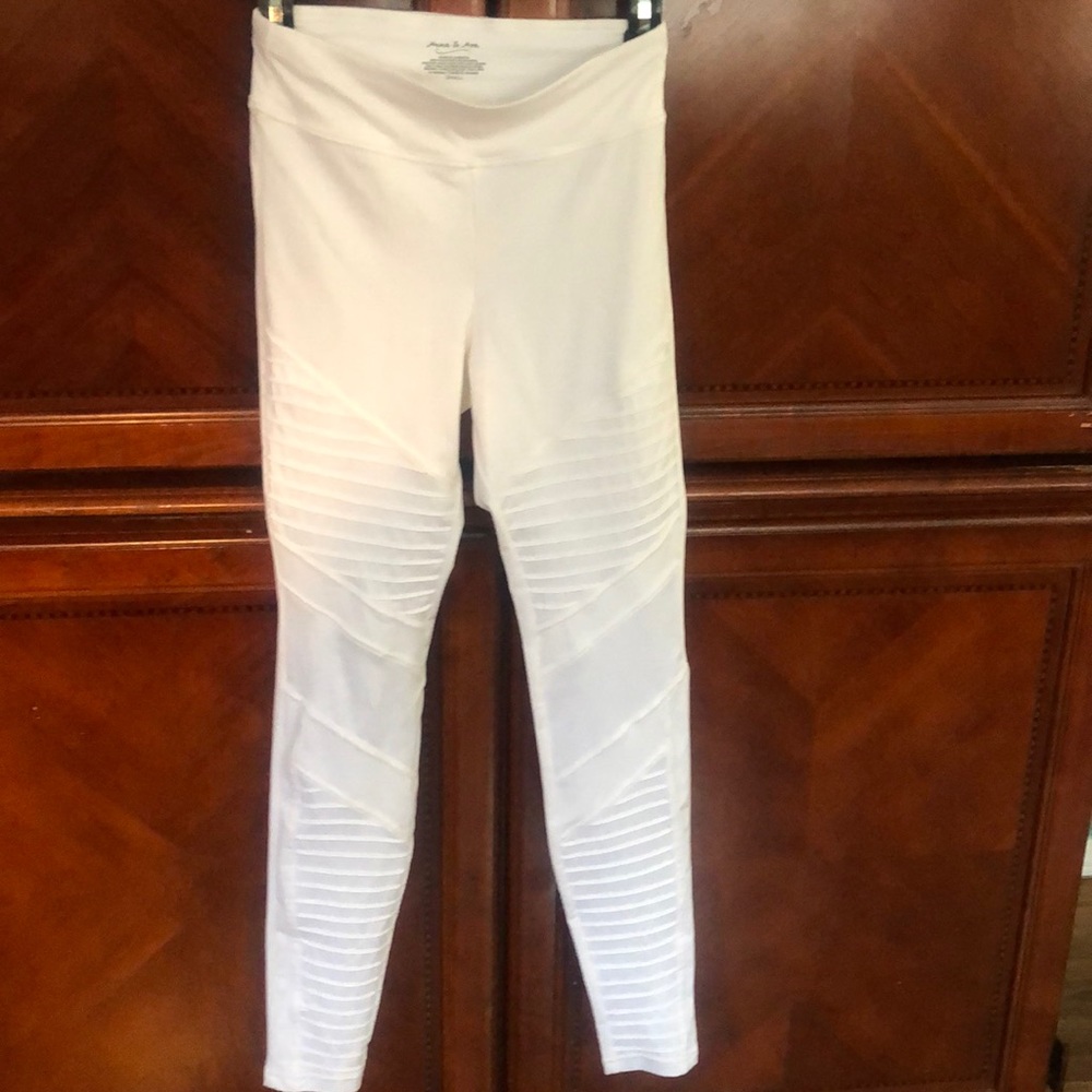 White athletic leggings